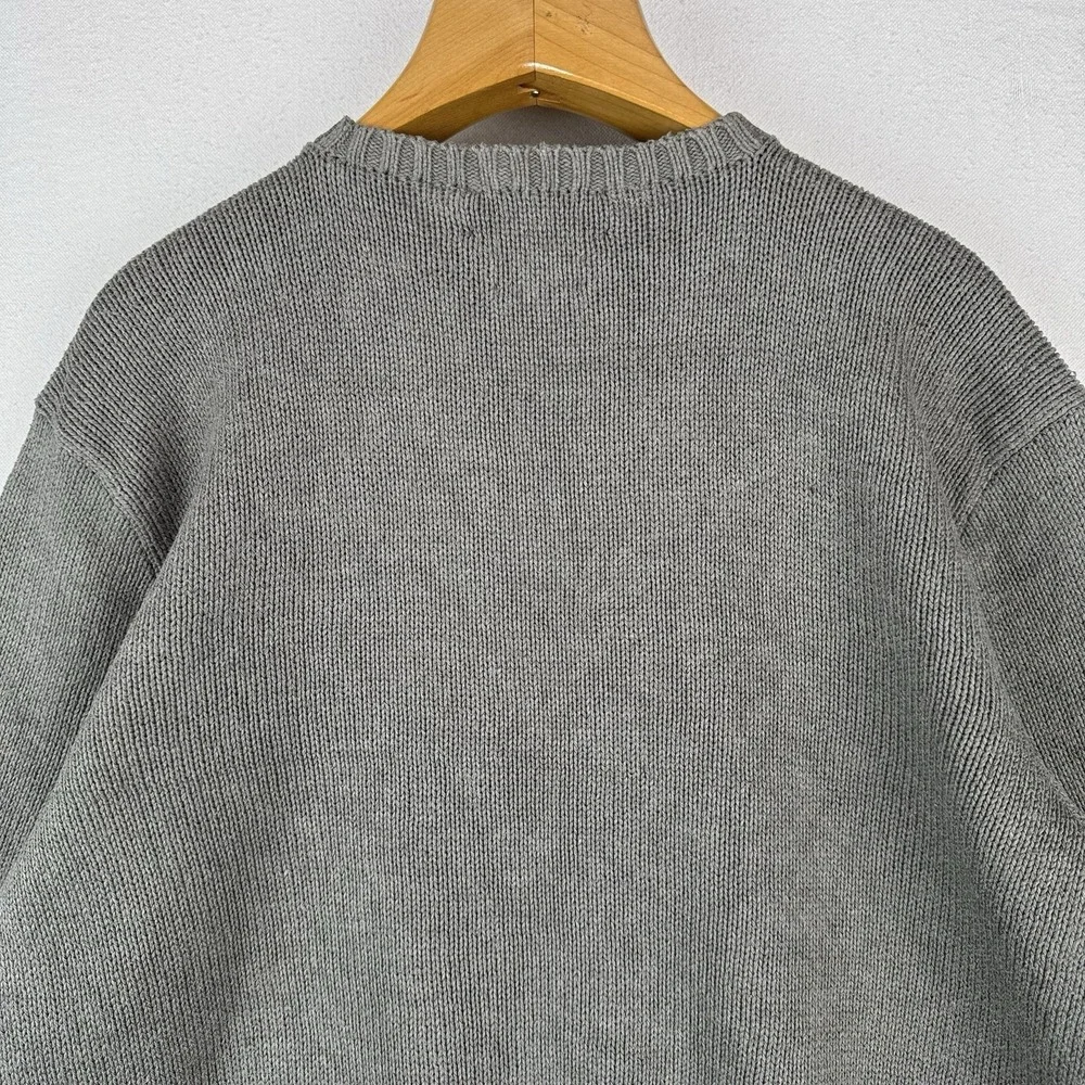 90's Vintage Polo Ralph Lauren Knit Sweater Men's XL Gray Pima Cotton Crewneck